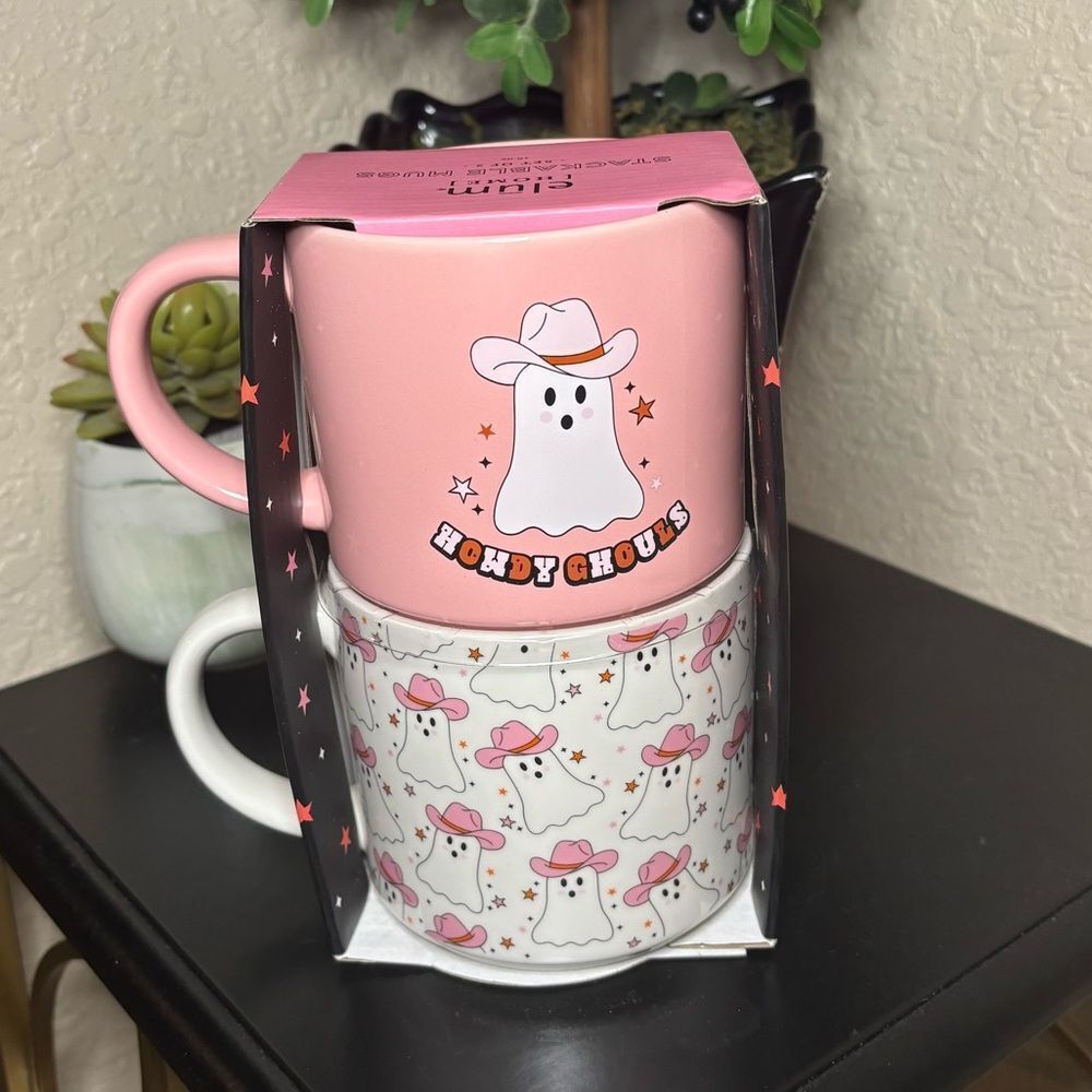 Howdy Ghouls Cowgirl Ghost Mug Set
